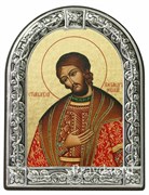Александр Невский Святой князь, икона с серебряной рамкой