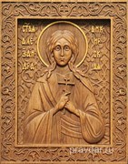 Александра Римская, резная икона на дубовой цельноламельной доске