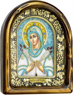 Семистрельная образ Божией Матери, дивеевская икона из бисера ручной работы - фото 10584