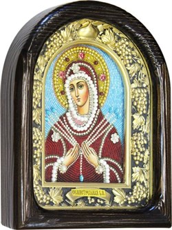Семистрельная образ Божией Матери, дивеевская икона из бисера ручной работы - фото 10586