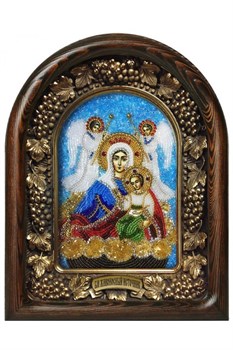 Икона Богородицы Живоносный Источник, дивеевская икона из бисера - фото 10864