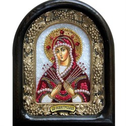Семистрельная образ Божией Матери, дивеевская икона из бисера - фото 10867
