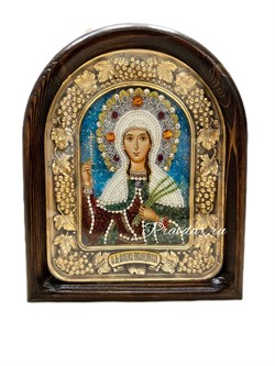 Василисса Коринфская Святая мученица, дивеевская икона из бисера - фото 10910