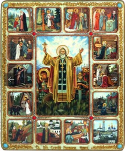 Святой Преподобный Сергий Радонежский чудотворец с житийными клеймами - фото 11279