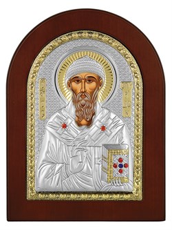 Спиридон Тримифунтский, икона с серебряным окладом 2425 - фото 12492