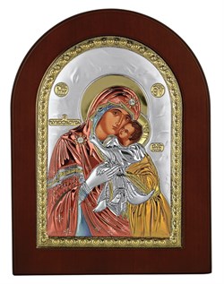 Сладкое Лобзание образ Божией Матери, икона в деревянном окладе, цветная эмаль 2385 - фото 12524