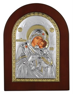 Сладкое Лобзание образ Божией Матери, икона с серебряным окладом 2419 - фото 12525