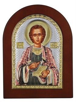 Пантелеймон целитель, икона с серебряным окладом 2394 - фото 12532