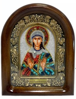 Таисия Египетская, святая блаженная, дивеевская икона из бисера 3772 - фото 12560