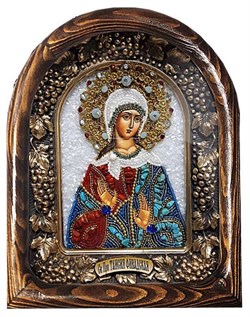 Святая преподобная Таисия Фивадская, дивеевская икона из бисера 3773 - фото 12562