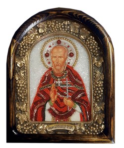 Святой свщмч. Александр Орлов, дивеевская икона из бисера ручной работы 3774 - фото 12565