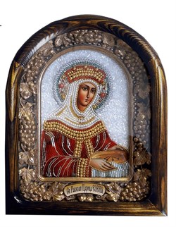 Елена Святая царица равноапостольная, дивеевская икона из бисера 3791 - фото 12619