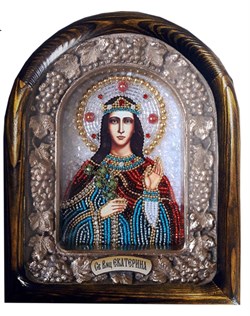 Екатерина Святая Великомученица, дивеевская икона из бисера 3792 - фото 12622