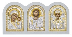 Триптих: Казанская Божия Матерь, Спаситель, Николай Чудотворец, деревянный оклад 3823 - фото 12760