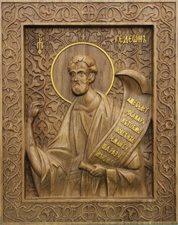 Икона пророк Гедеон на дубовой цельноламельной доске 3833 - фото 12793