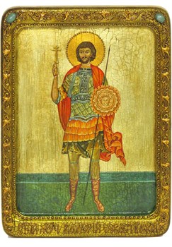 Святой мученик Валерий Севастийский, рукописная икона на кипарисе 3865 - фото 12878