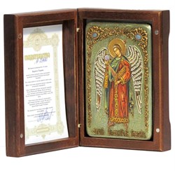 Гавриил Архангел икона под старину в подарочной шкатулке 2082