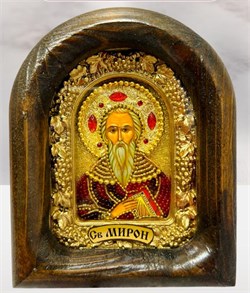 Священномученик Мирон Кизический, икона из бисера ручной работы 3872