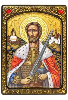 Рукописная икона Святой благоверный князь Александр Невский 3882