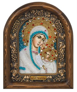 Утоли моя печали, дивеевская икона Божьей матери из бисера ручной работы - фото 5077