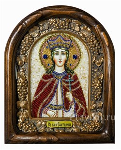 Екатерина Святая Великомученица, дивеевская икона из бисера - фото 5089