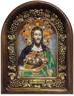 Иоанн Креститель, дивеевская икона из бисера ручной работы - фото 5534