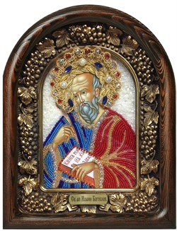 Иоанн Богослов, дивеевская икона из бисера ручной работы - фото 5535