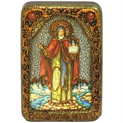 Даниил Московский Святой князь икона ручной работы под старину - фото 5687
