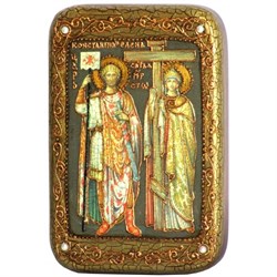 Константин и Елена Святые равноапостольные икона ручной работы под старину - фото 5760