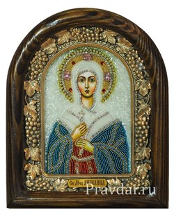 Ангелина Сербская Блаженная, дивеевская икона из бисера - фото 5938