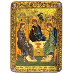 Троица, живописная икона в авторском стиле - фото 6315