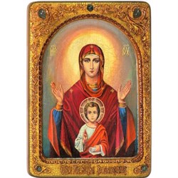Знамение образ Божьей Матери, живописная икона в авторском стиле - фото 6565
