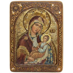 Утоли моя печали образ Божией Матери живописная икона в авторском стиле - фото 6730