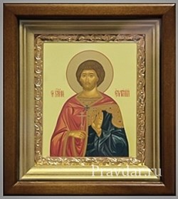 Евгений Святой мученик, икона в киоте 16х19 см - фото 6874
