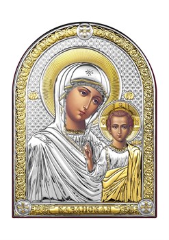 Казанская Божия Матерь, серебряная икона с позолотой - фото 7404
