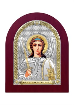 Михаил Архангел, серебряная икона деревянный оклад - фото 7495