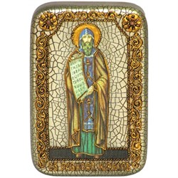 Кирилл Святой равноапостольный, икона ручной работы под старину - фото 8073
