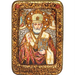 Николай Чудотворец икона ручной работы под старину - фото 8121
