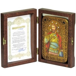 Святой мученик Виктор Дамасский икона ручной работы под старину - фото 9303