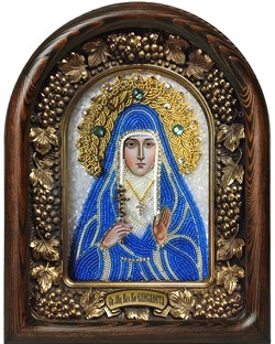 Икона Святая мученица великая княгиня Елисавета, дивеевская икона из бисера - фото 9440