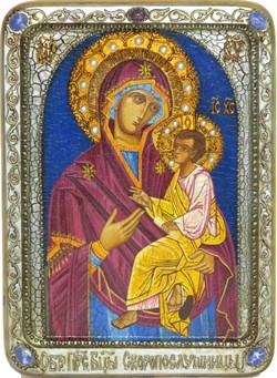 Образ Божией матери "Скоропослушница", живописная икона в авторском стиле - фото 9674