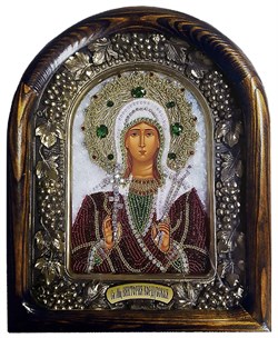 Икона Святая Мученица Виктория Кордубская, дивеевская икона из бисера - фото 9784