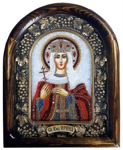 Икона Святая Великомученица Ирина, дивеевская икона из бисера - фото 9808