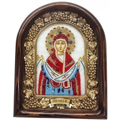 Покров Пресвятой Богородицы, дивеевская икона из бисера ручной работы - фото 9819