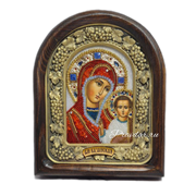 Казанская Божья Матерь, дивеевская икона из бисера и натуральных камней