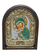 Владимирская Божья Матерь, дивеевская икона из бисера ручной работы