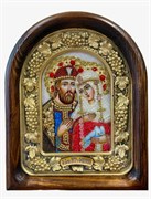 Святые Петр и Феврония, дивеевская икона из бисера ручной работы