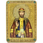 Святой благоверный князь Олег Брянский, живописная икона в авторском стиле