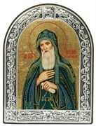 Святой Преподобный Антоний Печерский, икона с серебряной рамкой