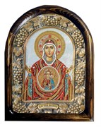 Икона Божьей Матери Знамение, дивеевская икона из бисера ручной работы 3776